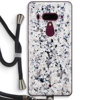 Gespikkelde marmer: HTC U12+ Transparant Hoesje met koord