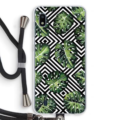 Geometrische jungle: Samsung Galaxy A10 Transparant Hoesje met koord