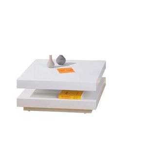 Salontafel Duomo - hoogglans wit - 75x75x30 cm - Leen Bakker