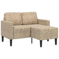 2-zitsbank met chaise longue L-vormig lichtgrijs 125 cm kunstleer