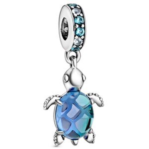 Pandora 798939C01 Hangbedel Sea Turtle zilver-murano zilverkleurig-blauw