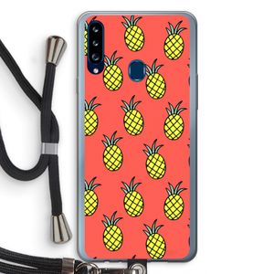 Ananas: Samsung Galaxy A20s Transparant Hoesje met koord