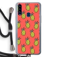 Ananas: Samsung Galaxy A20s Transparant Hoesje met koord