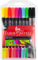 Faber Castell FC-151109 Viltstiften Duo Neon Kleuren In Etui 10 Stuks - thumbnail