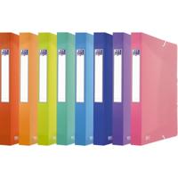 Oxford Urban elastobox uit PP, formaat 24 x 32 cm, rug van 4 cm, geassorteerde transparante kleuren