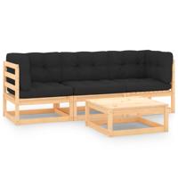 4-delige Loungeset massief grenenhout
