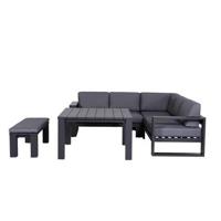 Garden Impressions Plaza lounge dining set 5-delig donker grijs - thumbnail