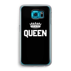 Queen zwart: Samsung Galaxy S6 Transparant Hoesje