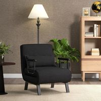 4-in-1 Slaapstoel Inklapbaar Slaapbank met 5 Standen Verstelbare Rugleuning Bankbed Zwart/Donkergrijs/Koffie/Lichtgrijs