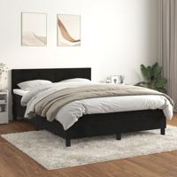 Boxspring met matras fluweel zwart 140x200 cm