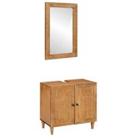 Badkamermeubelset 2 pcs Bruin 62 x 33 x 58 cm massief mangohout