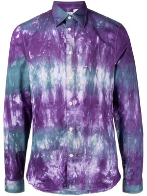 Stain Shade chemise imprimée tie dye à manches longues - Bleu