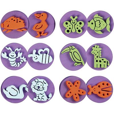 Creativ Company Foam stempels, dieren, d 7,5 cm, dikte 2,5 cm, 6 stuk/ 1 doos