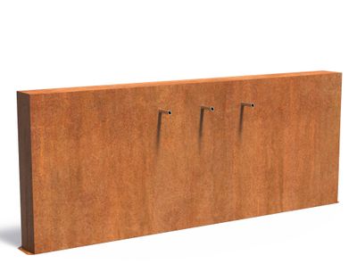 Vijvermuur cortenstaal vrijstaand 300x25x120cm.