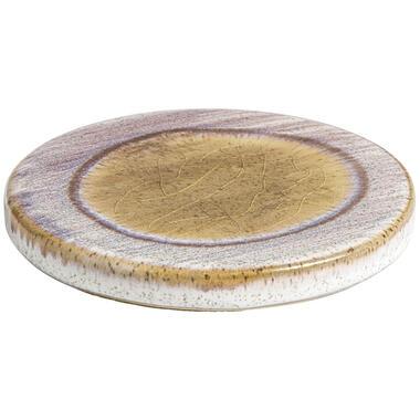 Onderzetter glazuur - roze - Ø11 cm - Leen Bakker