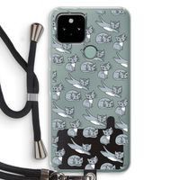 Poezen: Pixel 5 Transparant Hoesje met koord