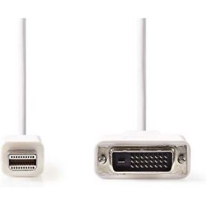 Mini-DisplayPort - DVI-kabel | Mini-DisplayPort male - DVI-D 24+1-pins male | 2,0 m | Wit