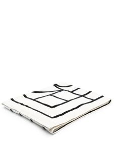 TOTEME serviette de plage à logo en jacquard - Noir