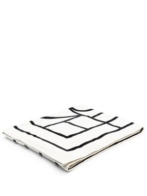 TOTEME serviette de plage à logo en jacquard - Noir