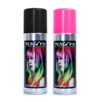 Set van 2x kleuren haarverf/haarspray van 125 ml - Zwart en Roze