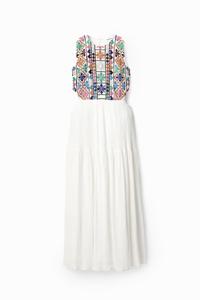 Etnische jurk met cut-out - WHITE - XL