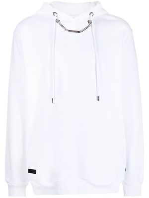 Philipp Plein hoodie à détail de chaîne - Blanc