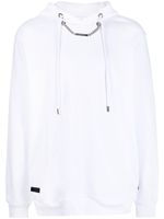 Philipp Plein hoodie à détail de chaîne - Blanc