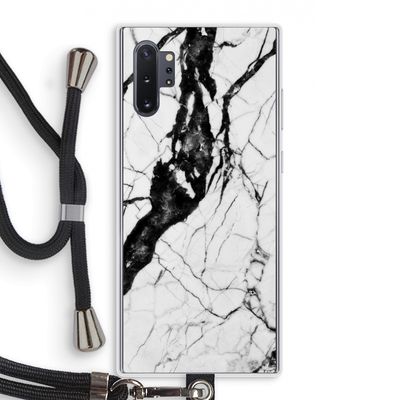 Witte marmer 2: Samsung Galaxy Note 10 Plus Transparant Hoesje met koord