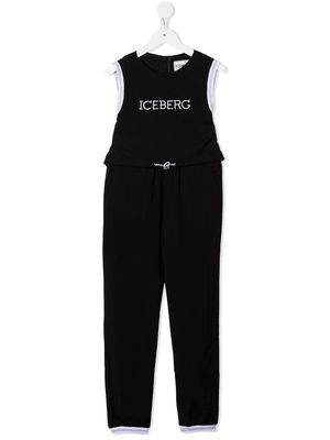 Iceberg Kids combinaison à logo brodé - Noir