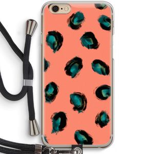 Pink Cheetah: iPhone 6 / 6S Transparant Hoesje met koord