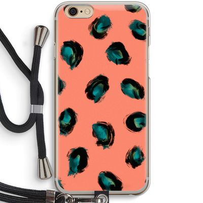 Pink Cheetah: iPhone 6 / 6S Transparant Hoesje met koord
