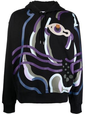 Kenzo hoodie à imprimé tigre - Noir