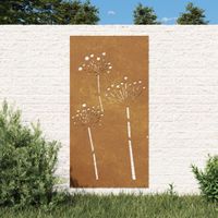 Wanddecoratie tuin bloemenontwerp 105x55 cm cortenstaal