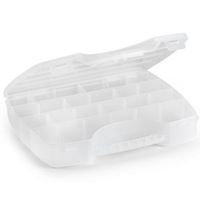 Plasticforte Opbergkoffertje/opbergdoos/sorteerbox - 13-vaks - kunststof - transparant - 25 x 21 x 4 cm   -
