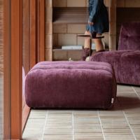Dutchbone Hocker 'Giada' Velvet, kleur Plum
