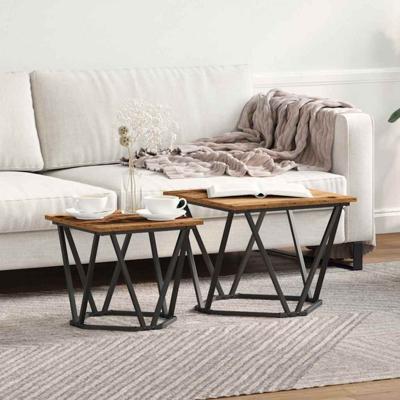 Bijzettafelset 2 pcs Gerecycled hout 50 x 50 x 40 cm