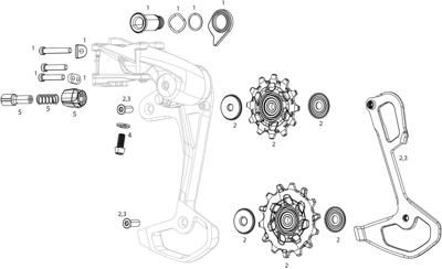 Sram achterderailleur "apex eagle" rear derail. apex eagle 10/11-50/52 teeth