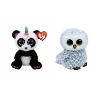 Ty - Knuffel - Beanie Boo's - Paris Panda & Owlette Owl - thumbnail