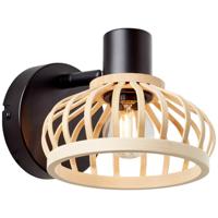Brilliant WandlampNorah zwart met hout - 99737/76