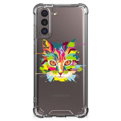 Samsung Galaxy S21 Stevig | Bumper Hoesje | Cat Color Samsung Galaxy S21 Stevig | Bumper Hoesje | Cat Color