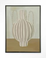 Urban Cotton Wandkleed 'Vivid Vase 04' 80 x 110cm in Floating Frame - black