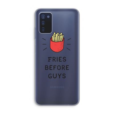 Fries before guys: Samsung Galaxy A03s Transparant Hoesje