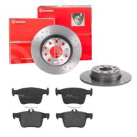 Remmenset, remschijf BREMBO, Remschijftype: Geperforeerd, Inbouwplaats: Achteras: , u.a. für VW, Audi, Seat, Skoda