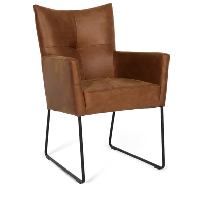 Armstoel Pim - Bizon Cognac (incl. beugelpoot)