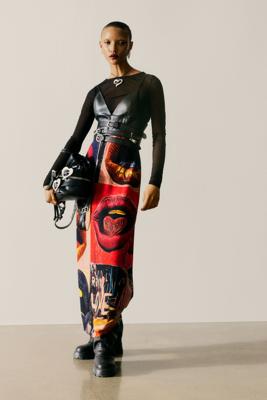 JURK MET BANDJES EN MONDEN - BLACK - XL