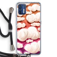 Katoen Wolken: Motorola Moto G9 Plus Transparant Hoesje met koord