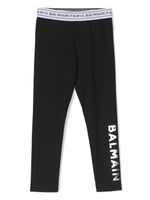 Balmain Kids legging à empiècement à logo - Noir - thumbnail