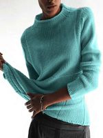Elegant Long Sleeve Paneled Sweater - thumbnail