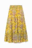 Lange klokrok met paisleymotieven - YELLOW - M