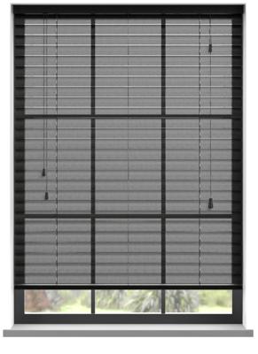 Aluminium jaloezie met koord - Zwart Mat Perf